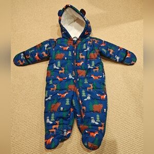 6-9mo Cozy Snowsuit with Animal Print